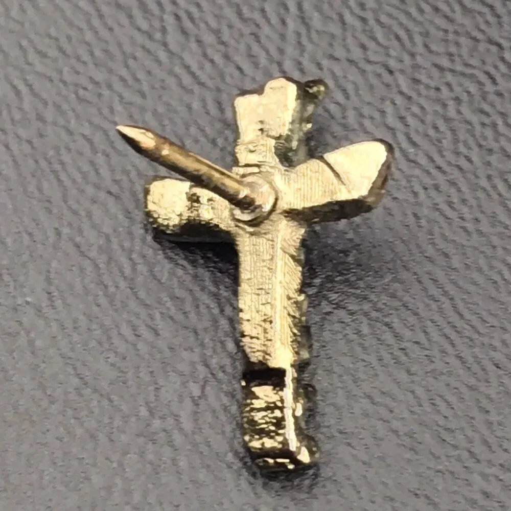 Totem Pole Pin Brooch Gold Tone Vintage Small